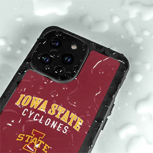 Iowa State University Collegiate Text iPhone 15 Pro Waterproof Case
